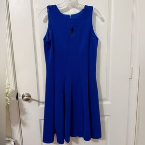 Danny & Nicole Sleeveless Cobalt Blue Midi A-Line Dress